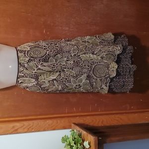 Brown and green skirt no brand available